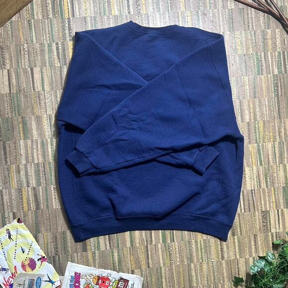 Vintage Y2K Russell Athletic Crewneck Mens XL Blue Essentials Boxy Sweatshirt - Picture 2 of 3